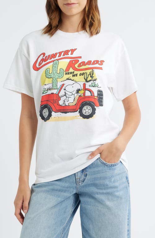 Junk Food Peanuts® Snoopy Cotton Graphic T-shirt In White