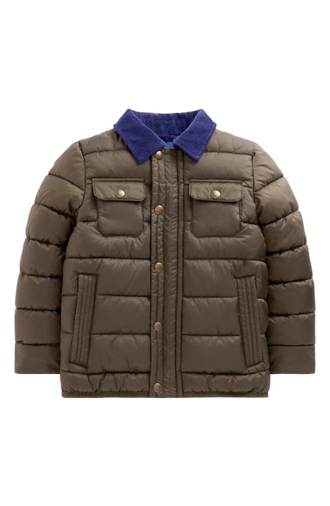 Kids' Corduroy Collar Baffled Jacket