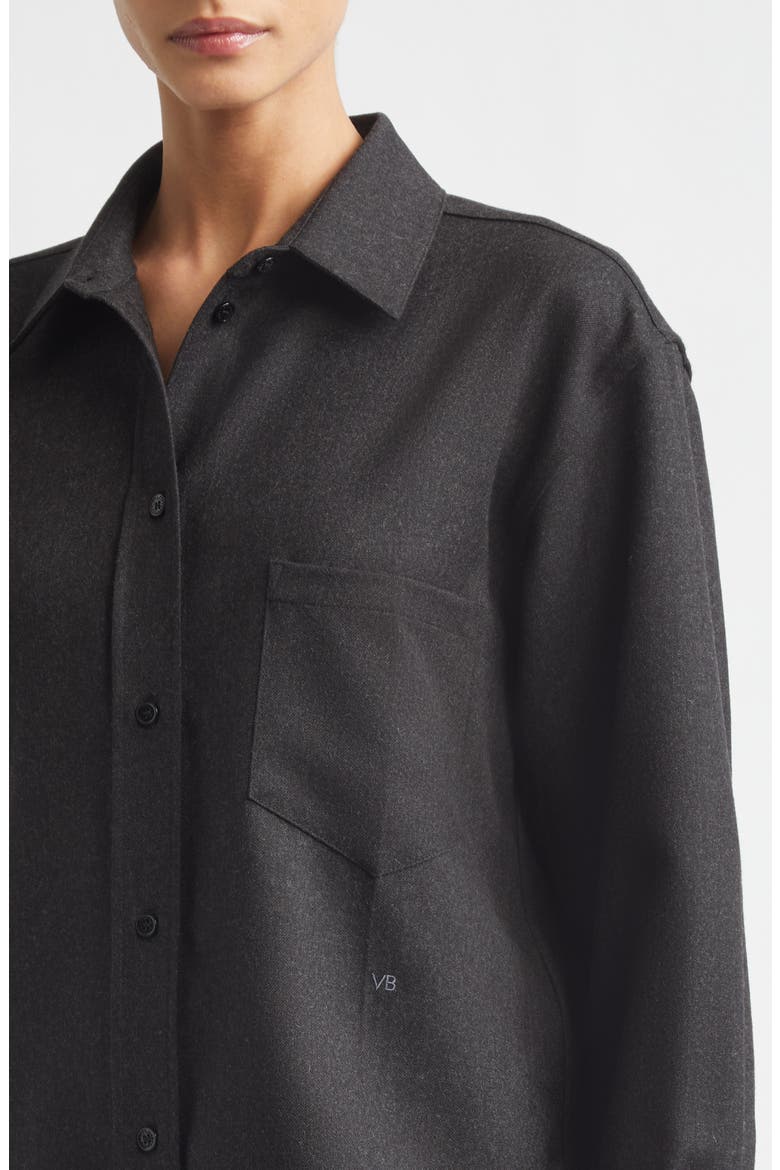 Ellys Wool Button-Up Shirt, Alternate, color, DARK GREY MELANGE