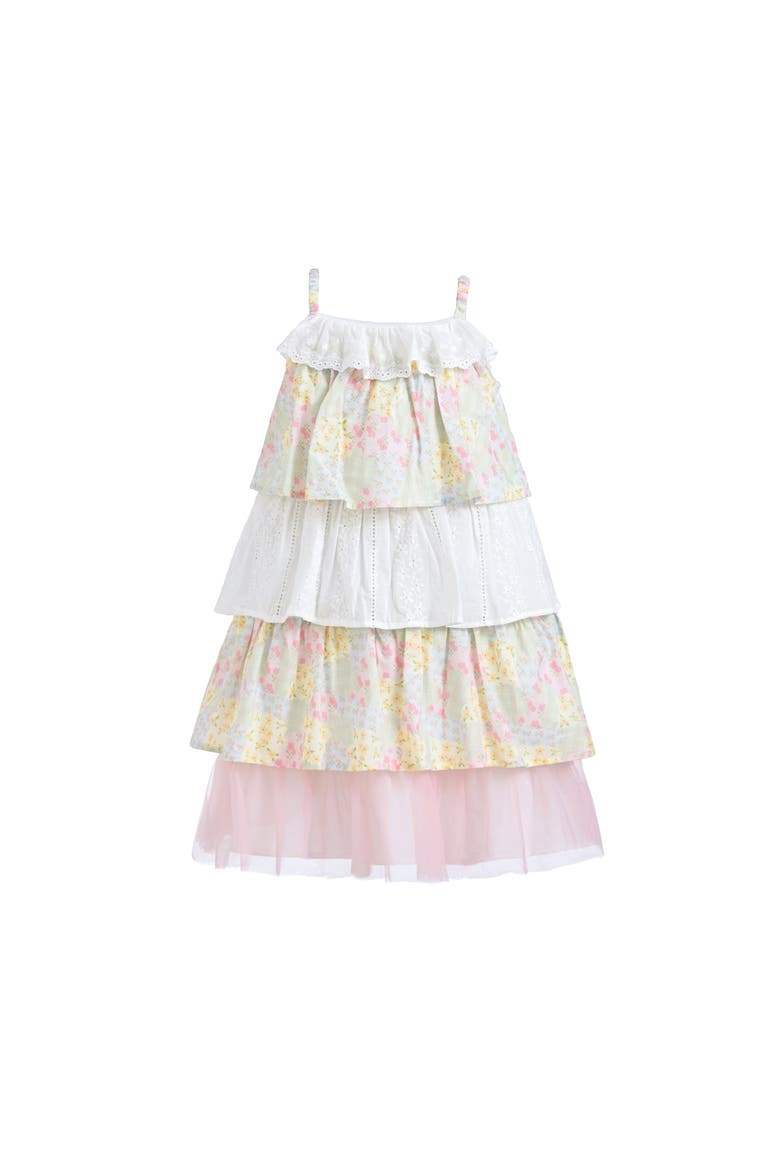 Tiered Warm Floral Dress Set, Alternate, color, Yellow