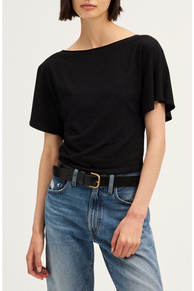 Boatneck Dolman Sleeve Top, Main, color, JET BLACK
