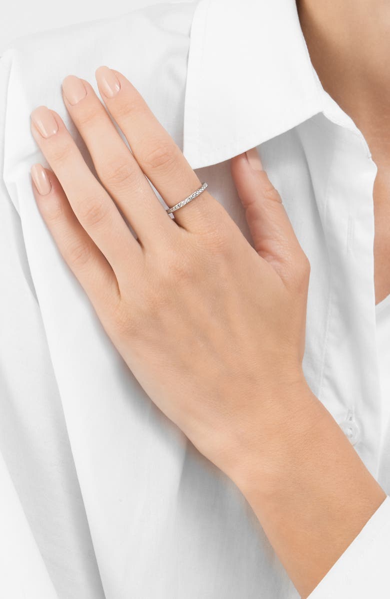 Adornia Swarovski Crystal Accented Eternity Band, Alternate, color, Silver