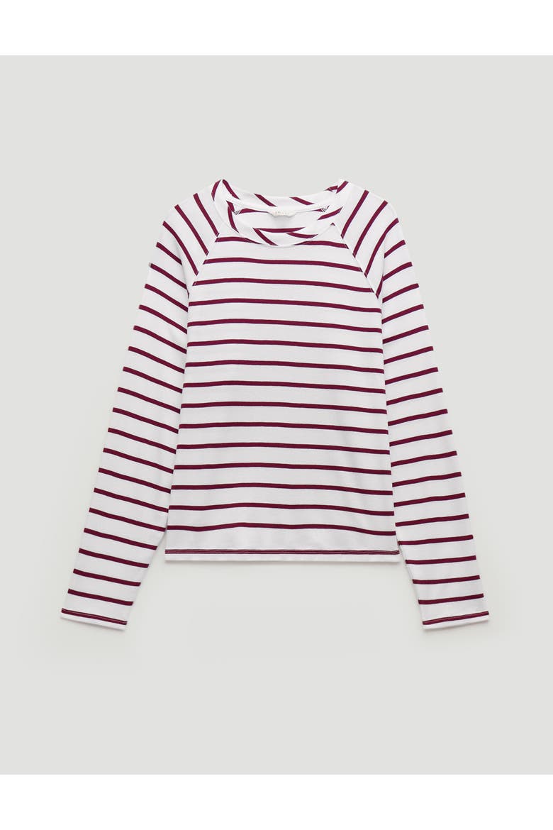 Matilda Raglan Stripe Top, Alternate, color, Wine Red