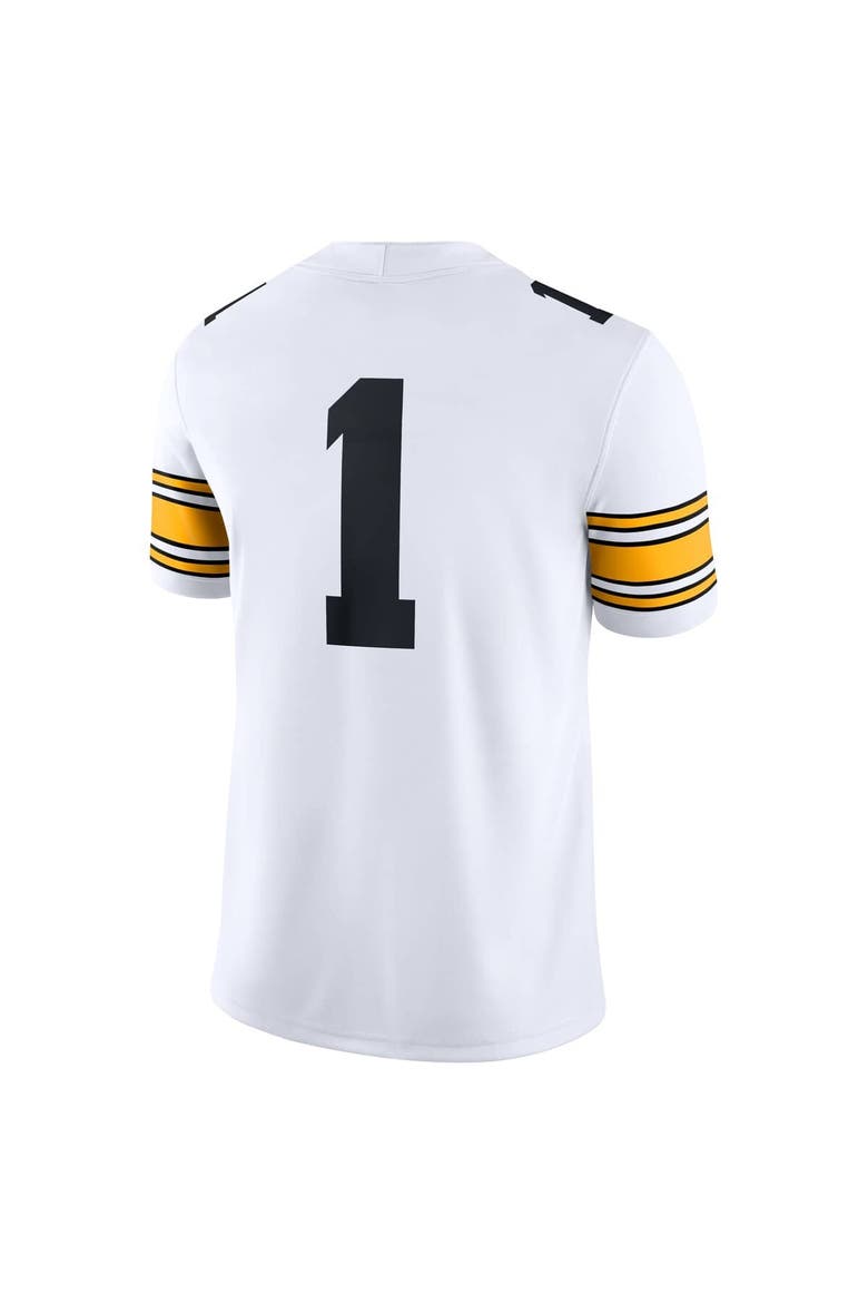 Men's Nike #1 White Iowa Hawkeyes Game Jersey, Alternate, color, White