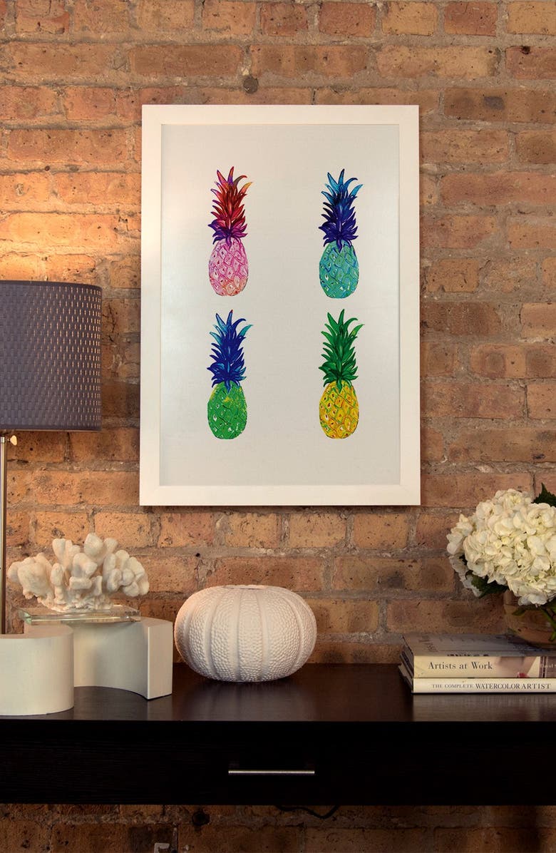 iCanvas Pineapple Giclée Print Framed Canvas Art, Alternate, color, 