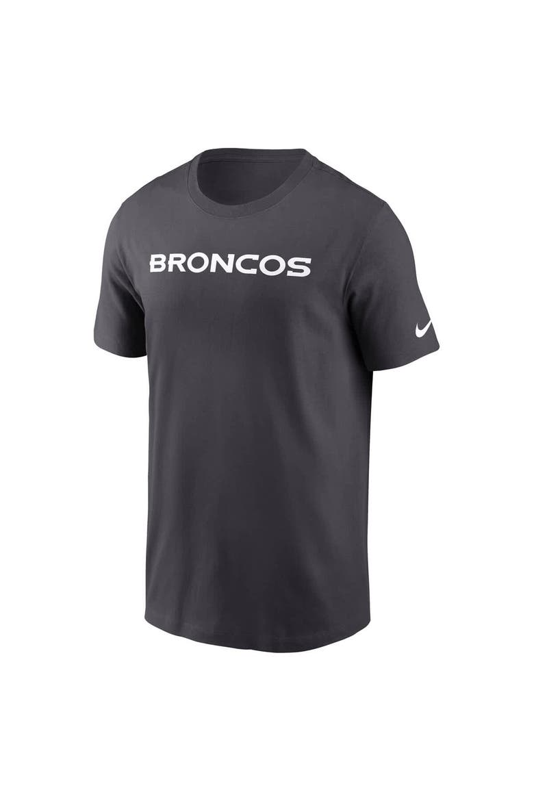 Men's Nike Anthracite Denver Broncos Primetime Wordmark Essential T-Shirt, Alternate, color, Anthracite
