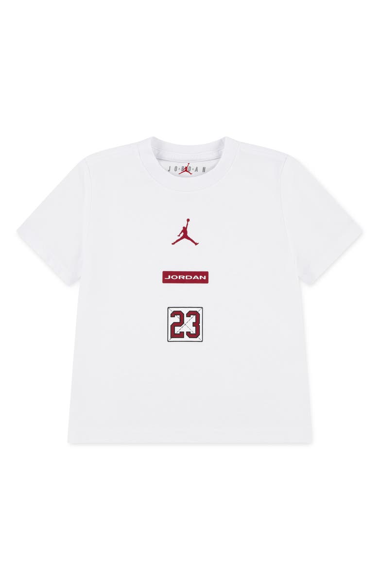 Jordan Kids' Stacked 23 Short Sleeve T-Shirt, Main, color, White