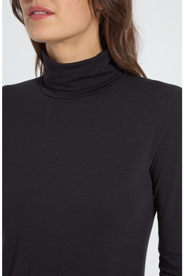 'Lyssentials Essential Long Sleeve Turtleneck Top, Alternate, color, BLACK