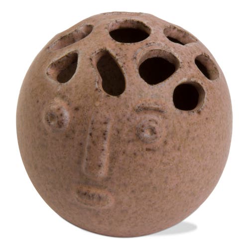 Tag Visionary Blush Ceramic Bud Vase Decorative Home Accent In Brown