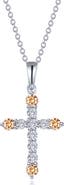 Lafonn Simulated Semiprecious Birthstone Cross Necklace