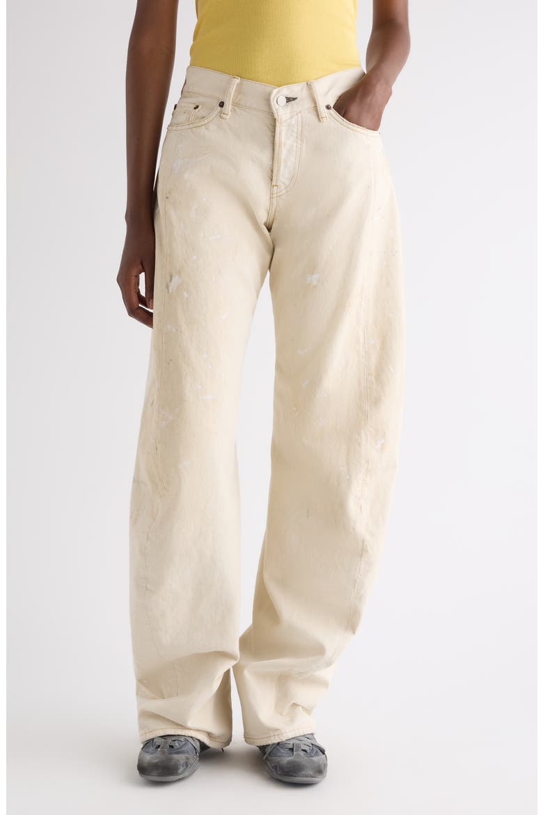 2023 Paint Splatter Loose Fit Jeans, Main, color, WHITE
