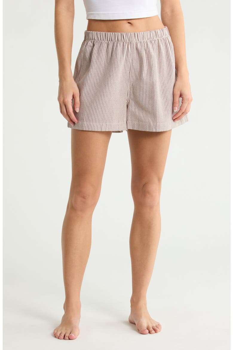 2-Pack Pajama Shorts, Main, color, NAVY CHAMBRAY - BROWN STRIPE