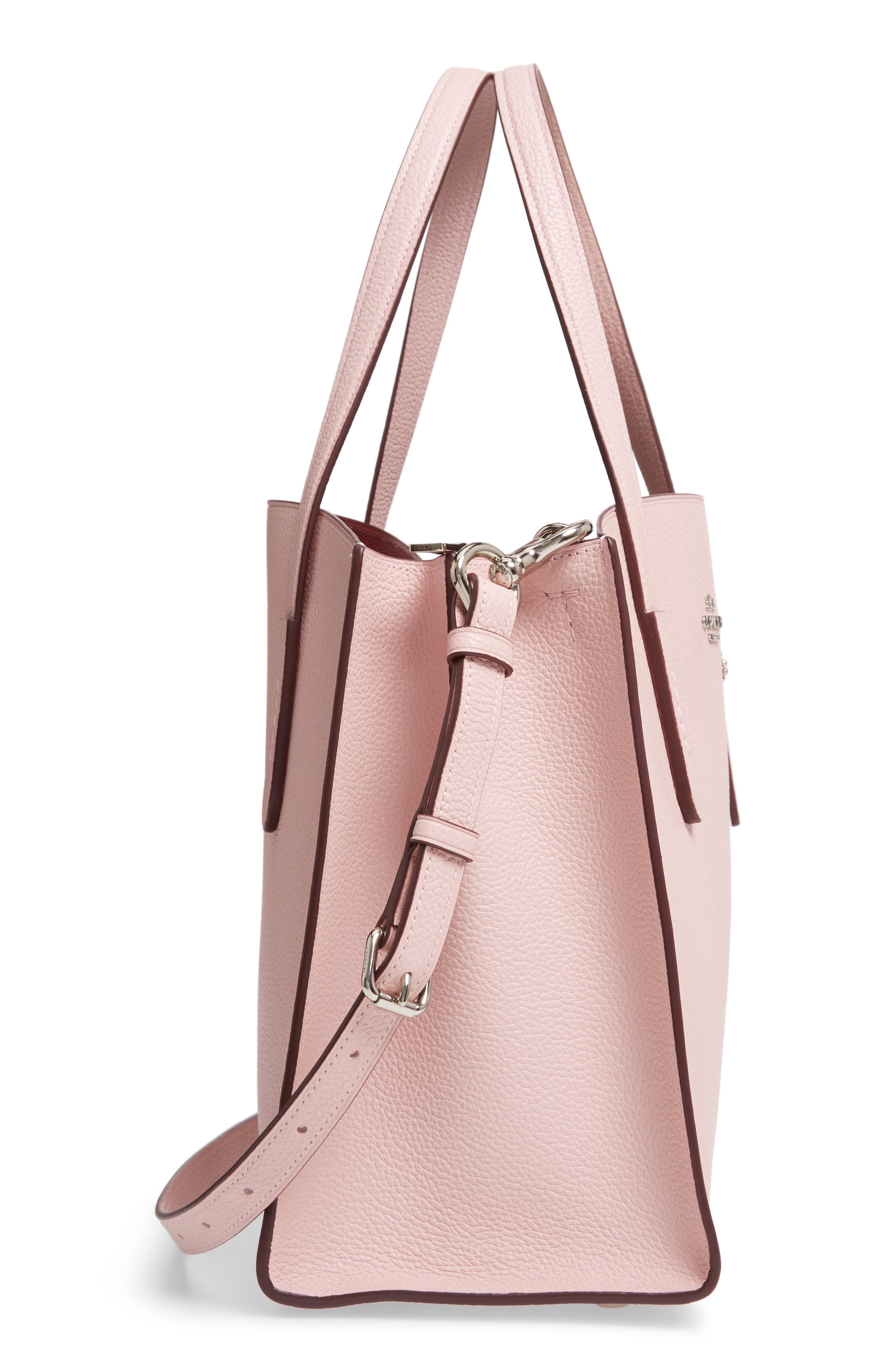 Charlie Leather Tote, Alternate, color, BLOSSOM/ SILVER