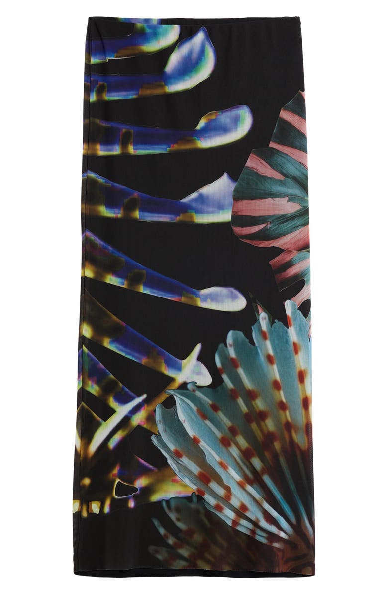 Desigual Graphic Mesh Maxi Skirt, Alternate, color, Black