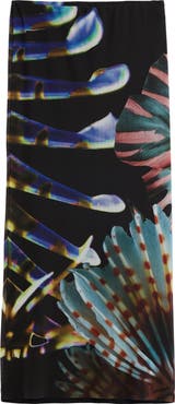 Desigual Graphic Mesh Maxi Skirt