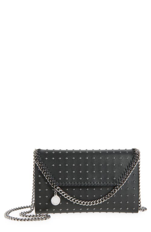 Stella Mccartney Falabella Rock Edition Ny Faux Leather Wallet On A Chain In Black