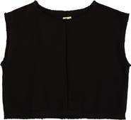 Elan Bali Fray Edge Cotton Cover-Up Crop Top