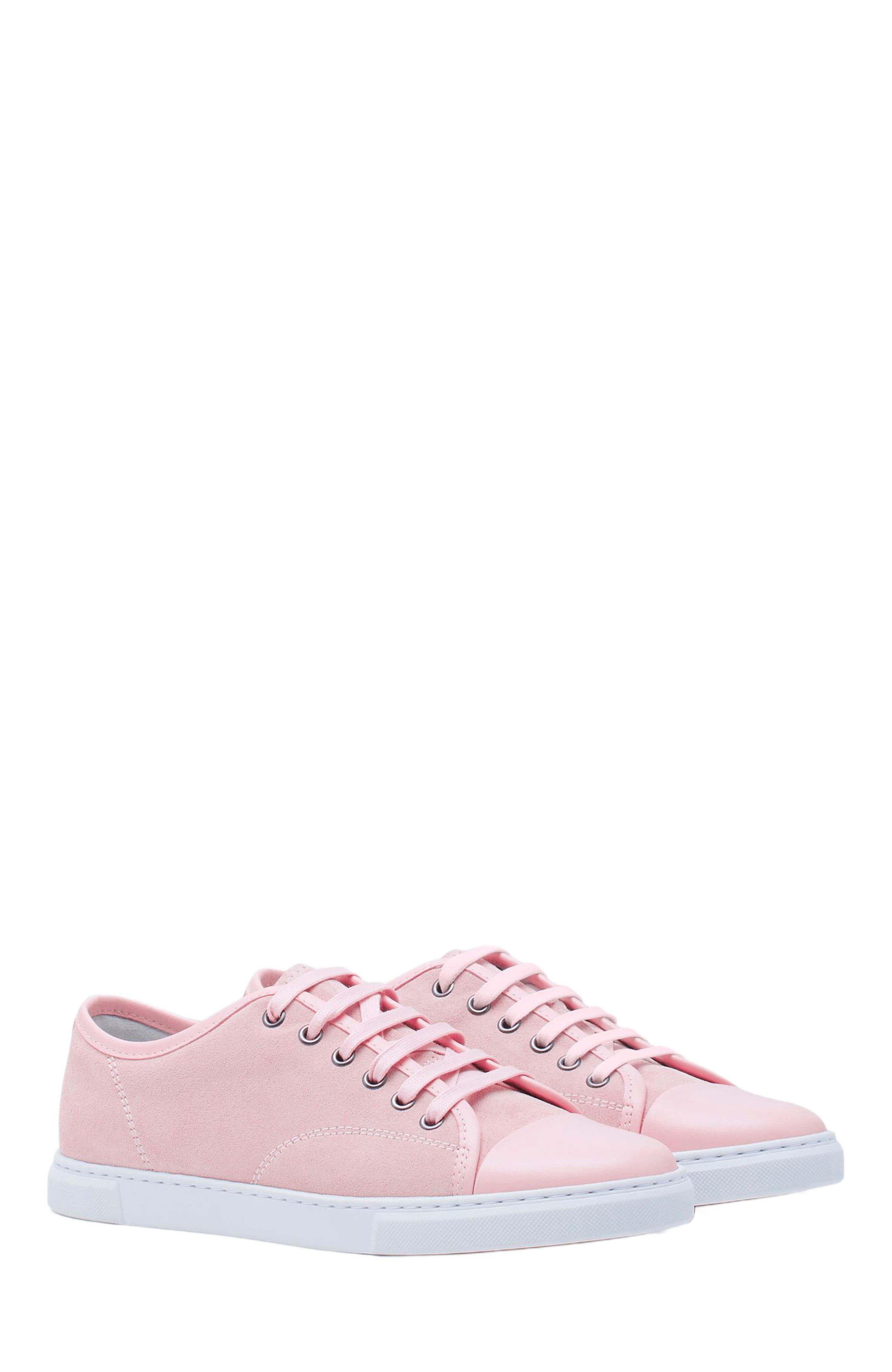 Lanvin DBB1 LEATHER AND SUEDE SNEAKERS, Alternate, color, Pale Pink