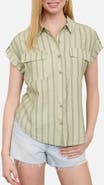 Blu Pepper Stripe Short Sleeve Button-Up Shirt