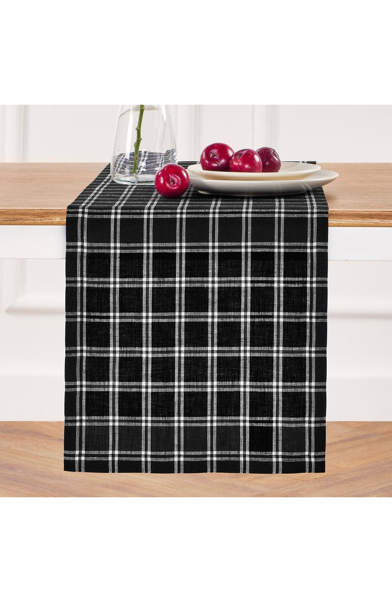 Solino Home Linen Table Runner for Dining Table, Holiday and Everyday Table Decor - Marseille Plaid, Main, color, 