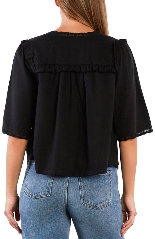 Billy T Juliet Lace & Ruffle Cotton Blend Top In Multi