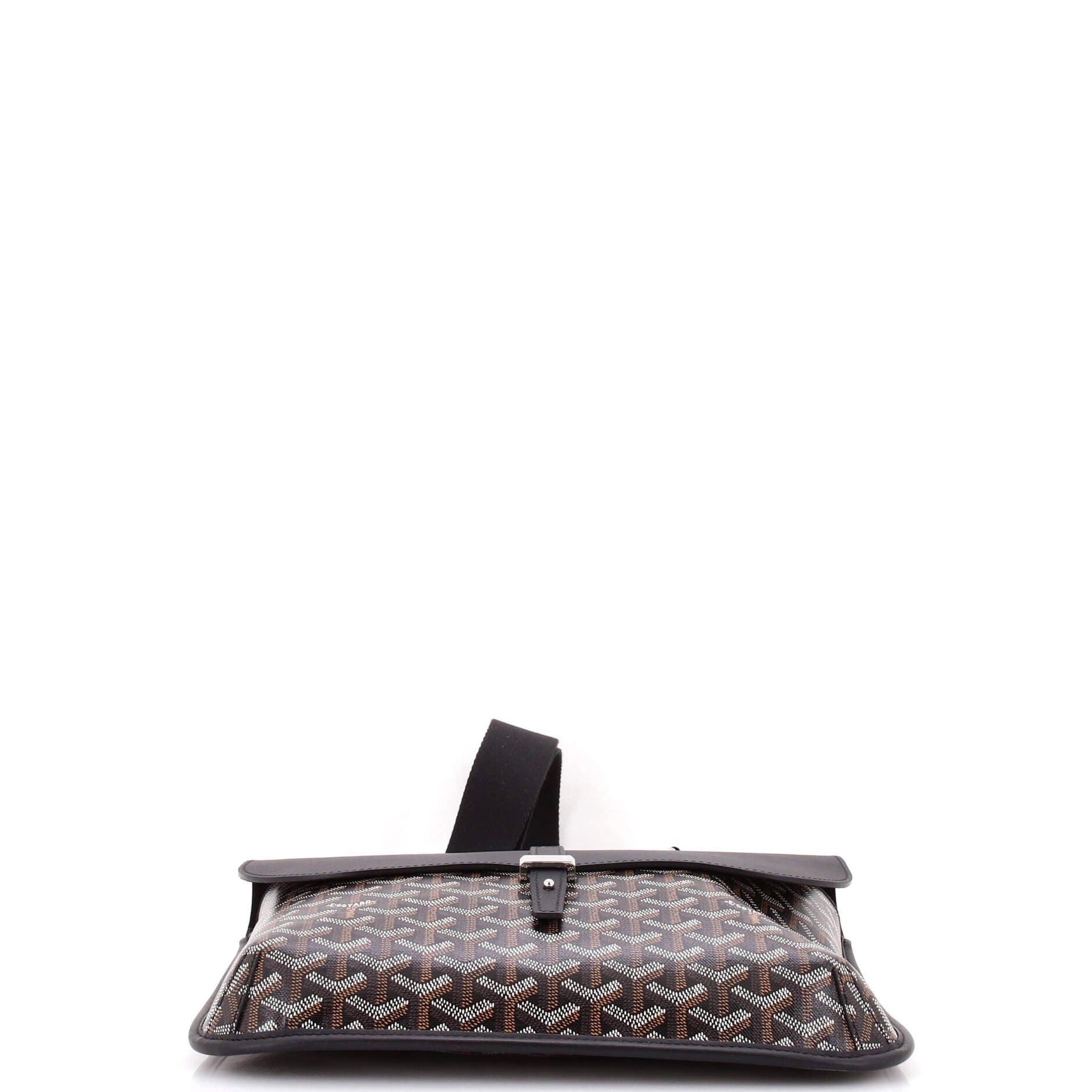 Pre-Owned Goyard Coursier Messenger Bag Coated Canvas and Leather, Alternate, color, Black