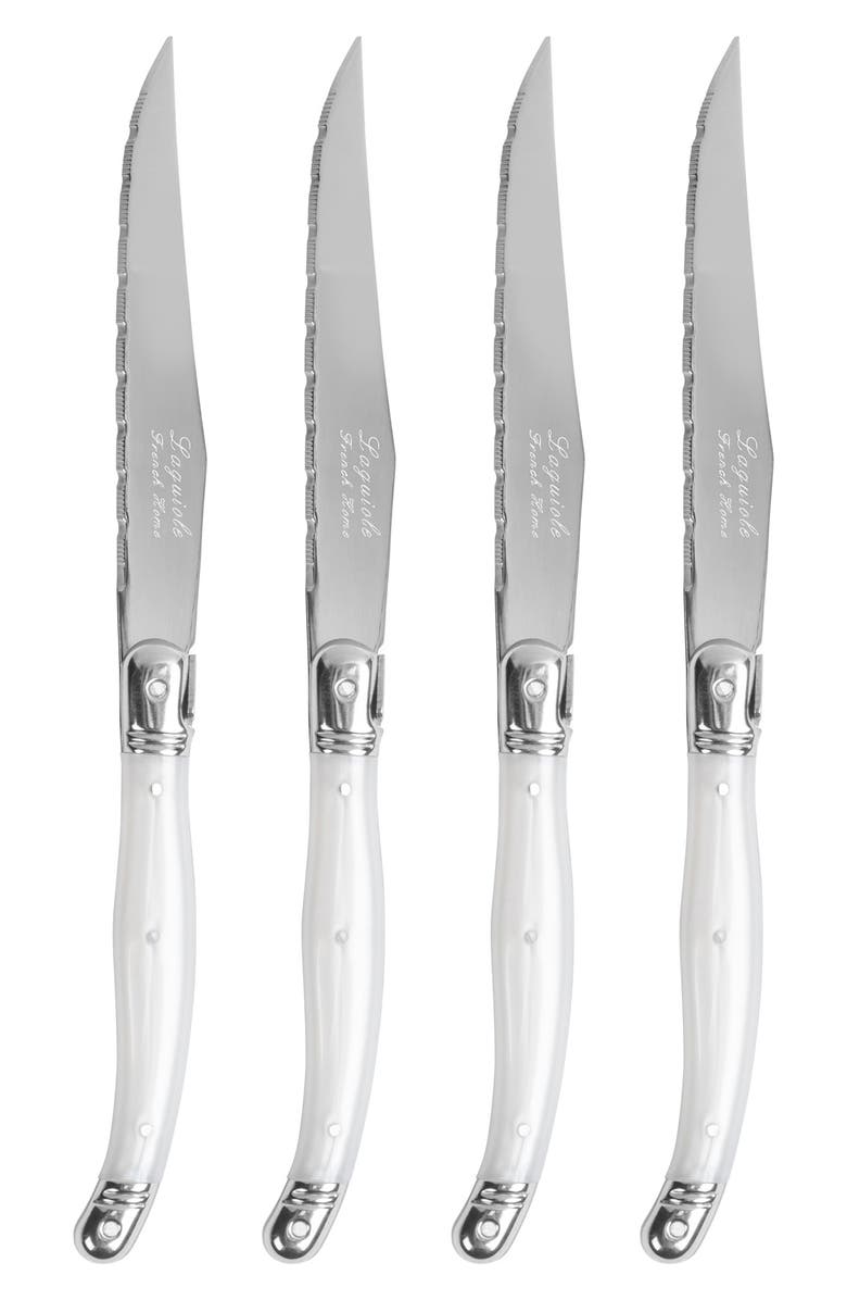 FRENCH HOME Set of 4 Steak Knives, Main, color, Pearlized White