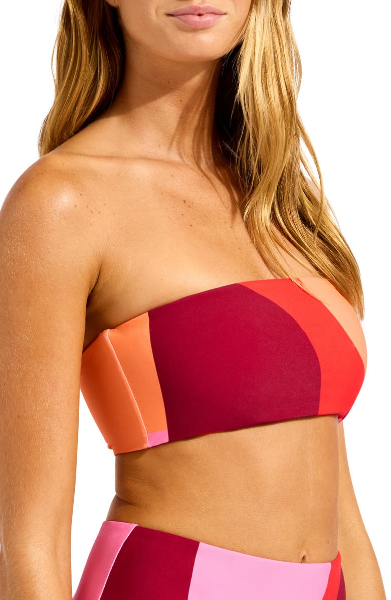 Seafolly Reversible Strapless Tube Bikini Top, Alternate, color, Flame