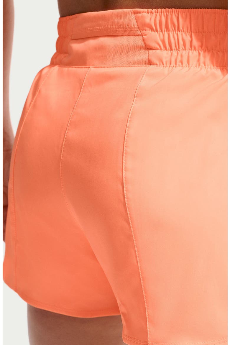 One Dri-FIT High-Waisted 3-Inch 2-in-1 Shorts, Alternate, color, ORANGE PULSE/WHITE