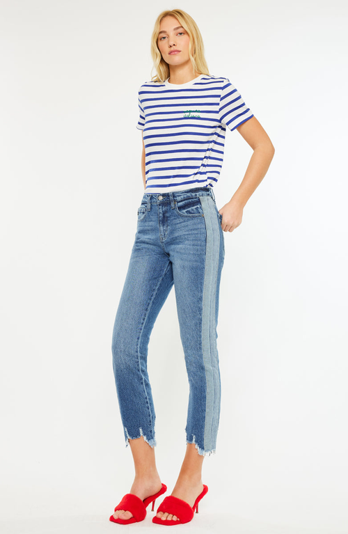 Kancan Erin High Rise Slim Straight Leg Jeans In Blue