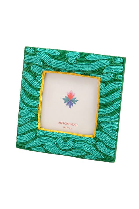 Dadri Decorative  Beaded Wood Frame 7X7 In