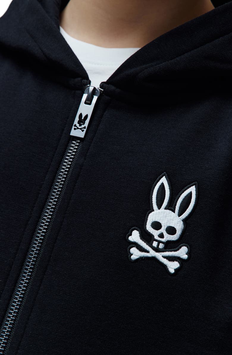 Psycho Bunny Kids' Timothy 4K Bunny Embroidered Full Zip French Terry Hoodie, Alternate, color, 