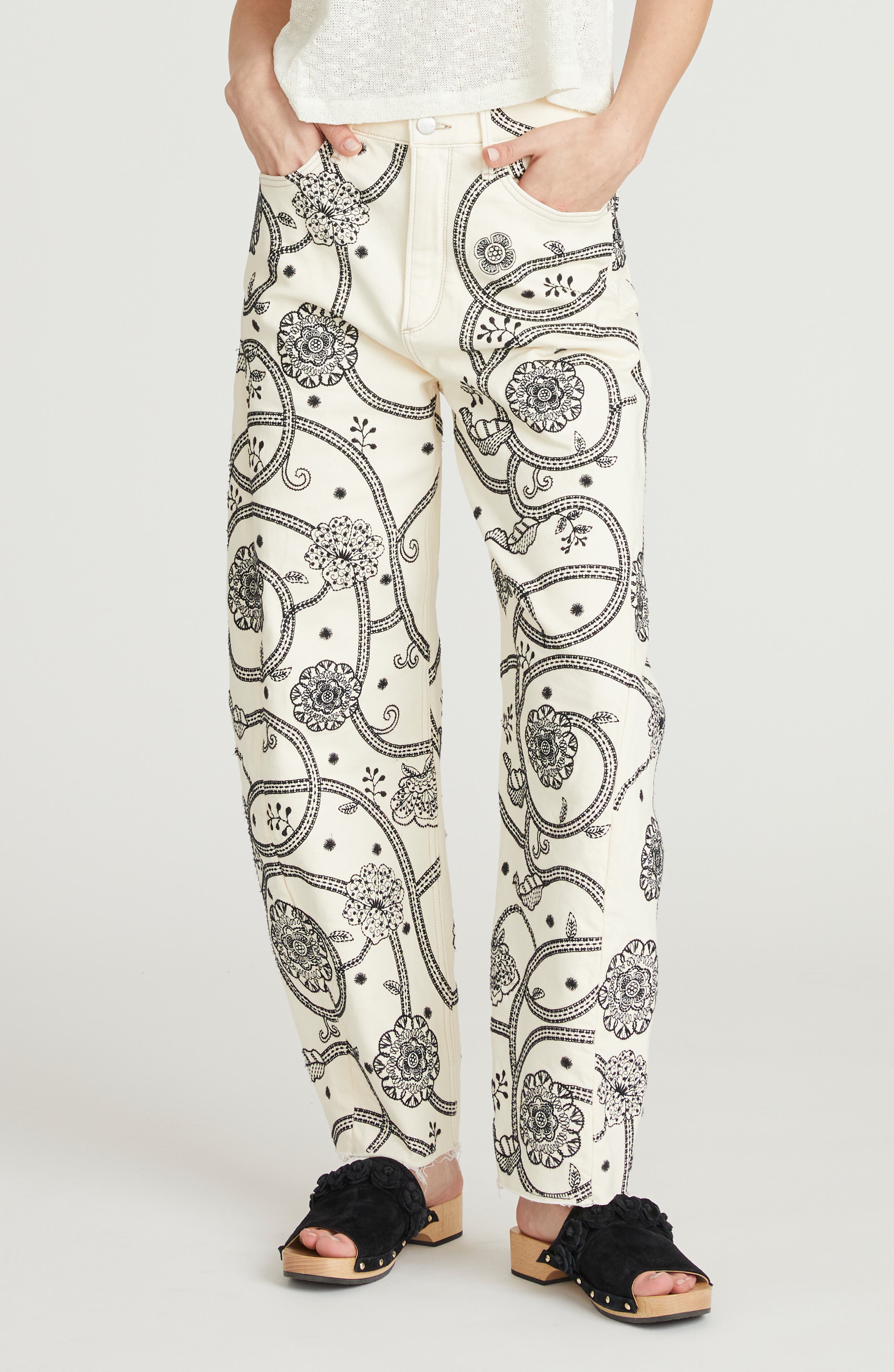Driftwood Parker Raw Hem Barrel Leg Jeans