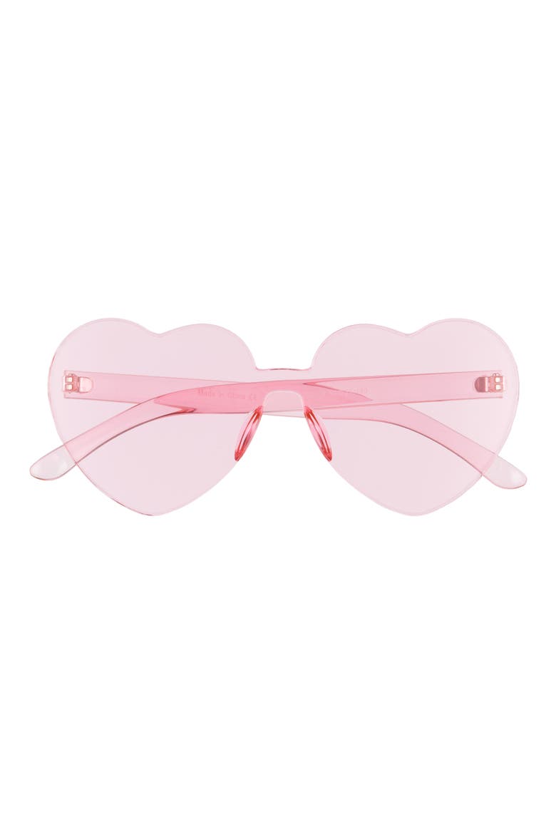 Be Proud by BP. Gender Inclusive 52mm Rimless Heart Sunglasses, Main, color, PINK