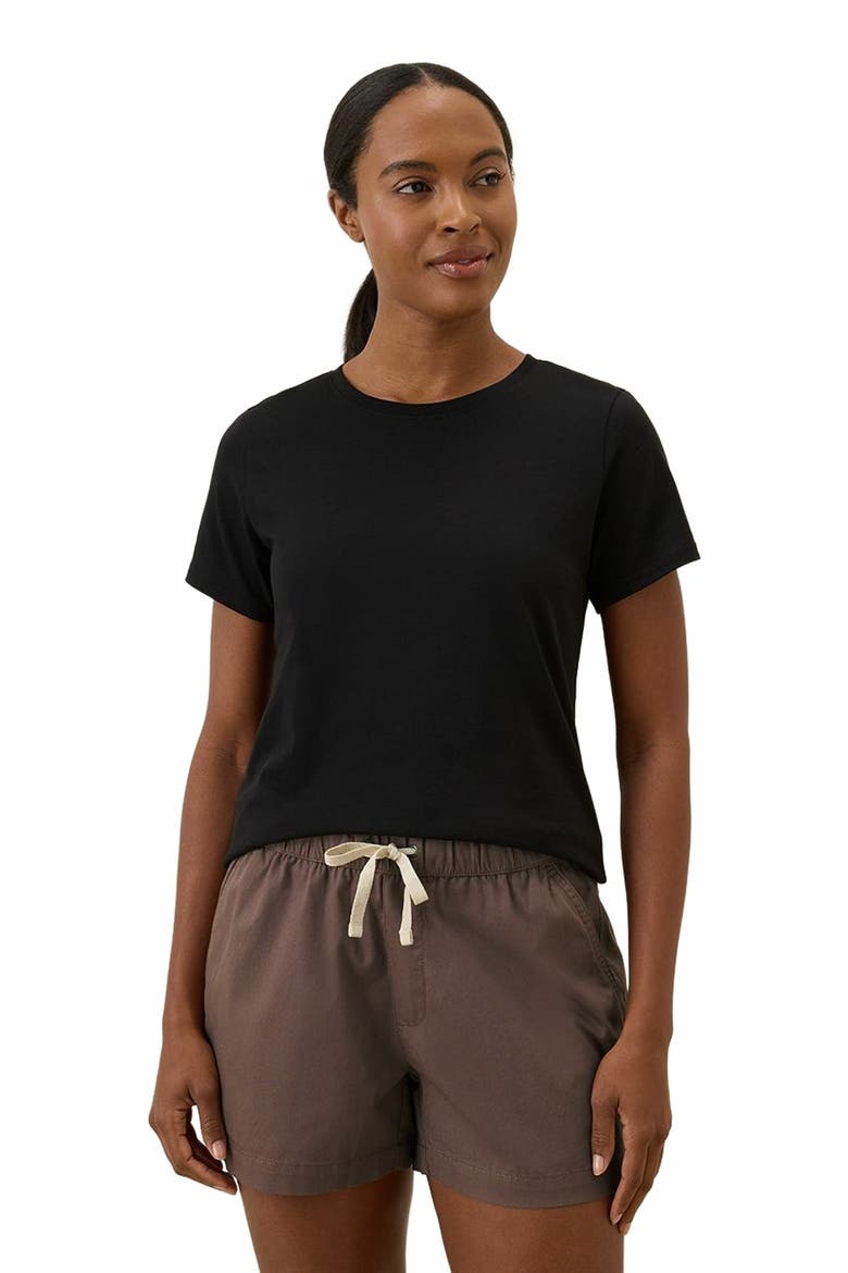 Luxe Stretch Jersey Slim Tee, Main, color, Black