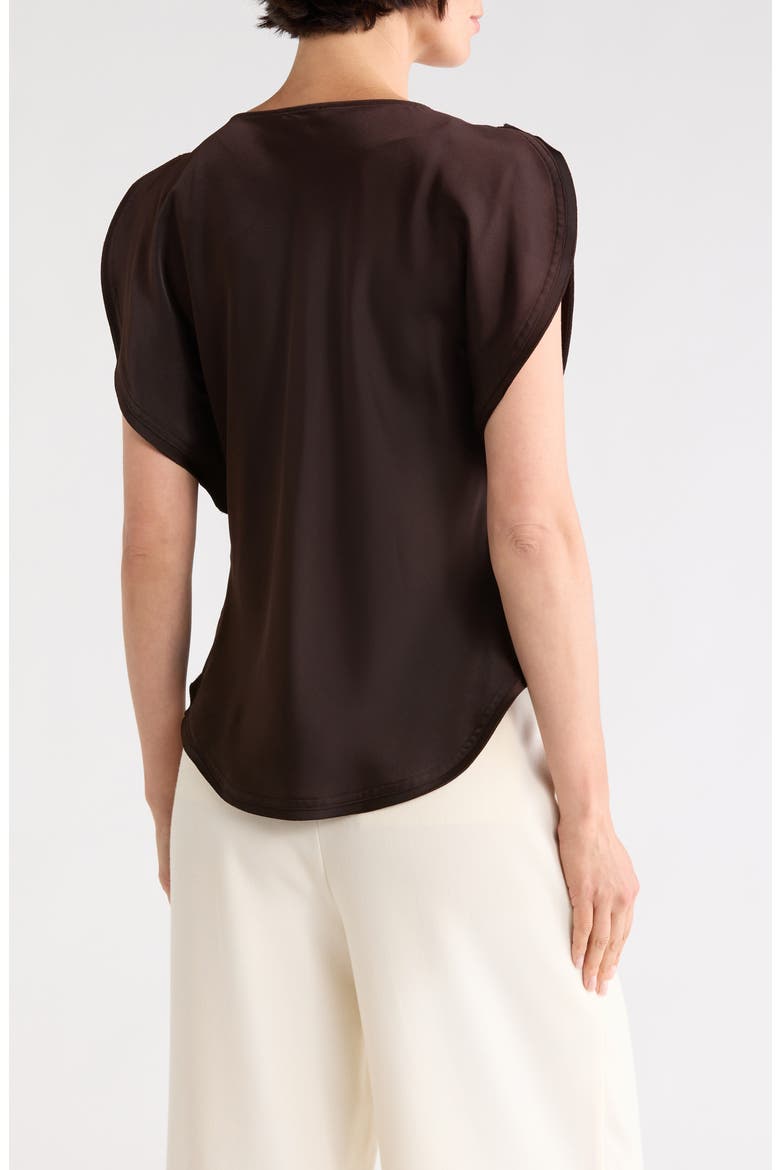 Satin Flutter Sleeve Top, Alternate, color, TOBACCO