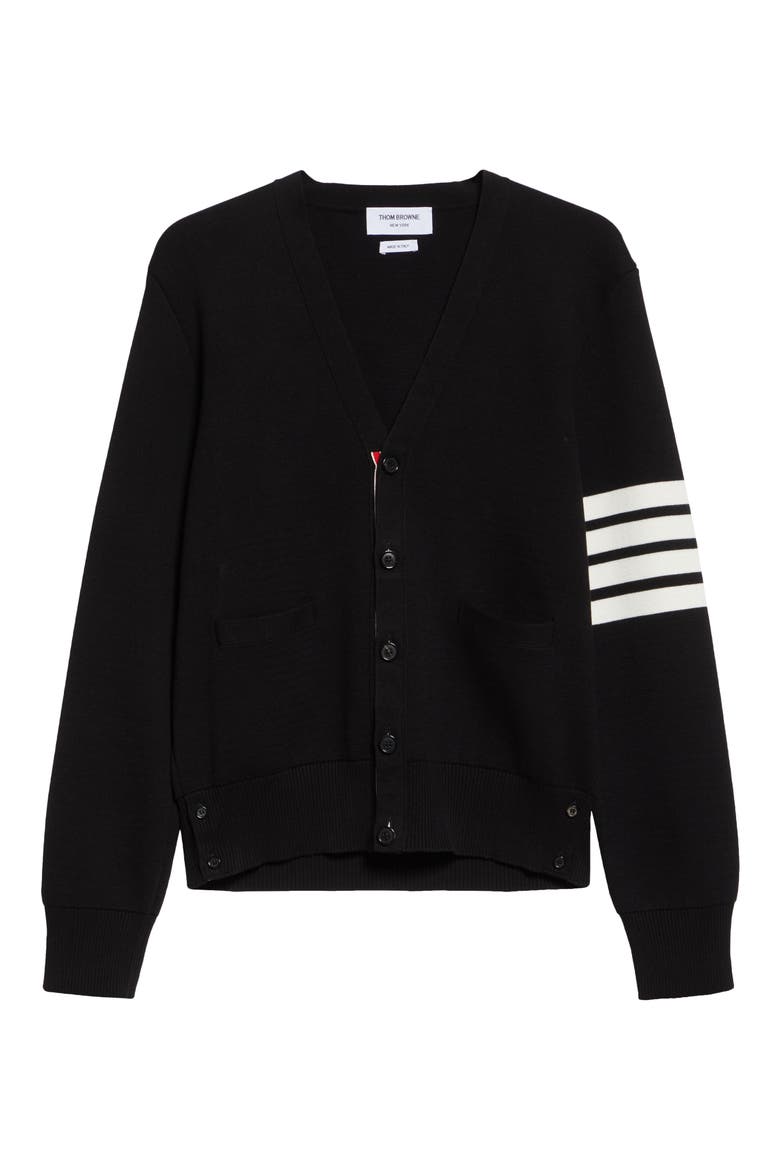 4-Bar Milano Knit Cardigan, Alternate, color, BLACK