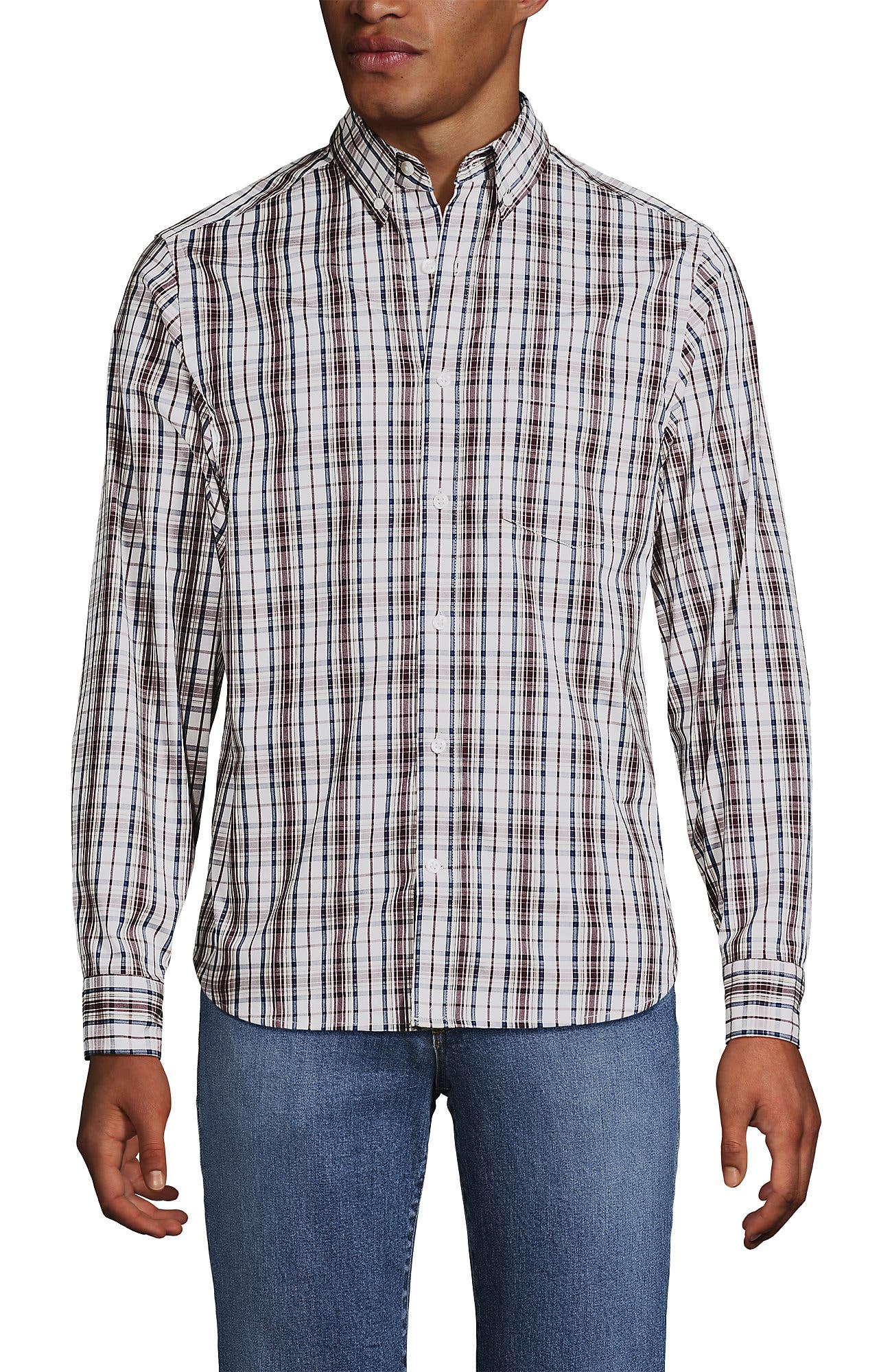 Ivory/Merlot Plaid