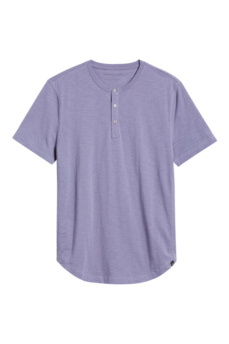 Slub Organic Cotton Henley, Alternate, color, ZINC