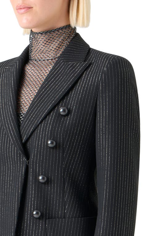 Akris Punto Metallic Pinstripe Blazer In Black