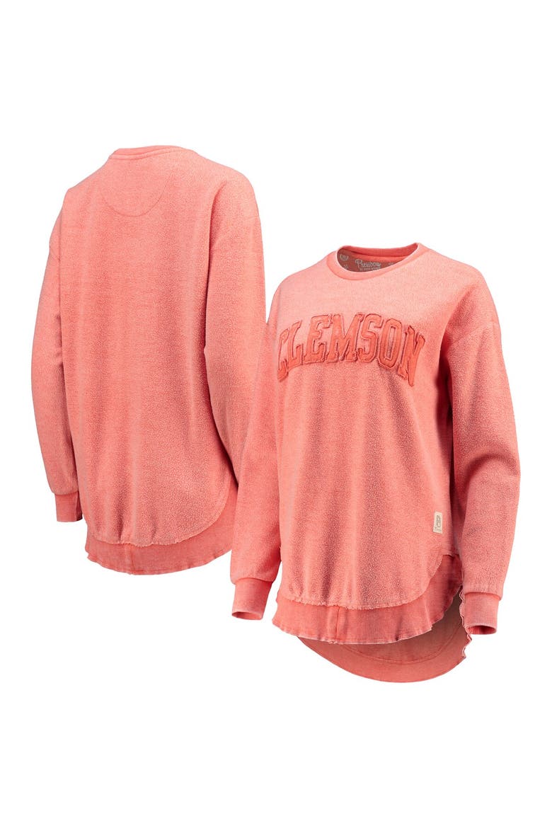 Women's Pressbox Orange Clemson Tigers Ponchoville Pullover Sweatshirt, Alternate, color, Orange