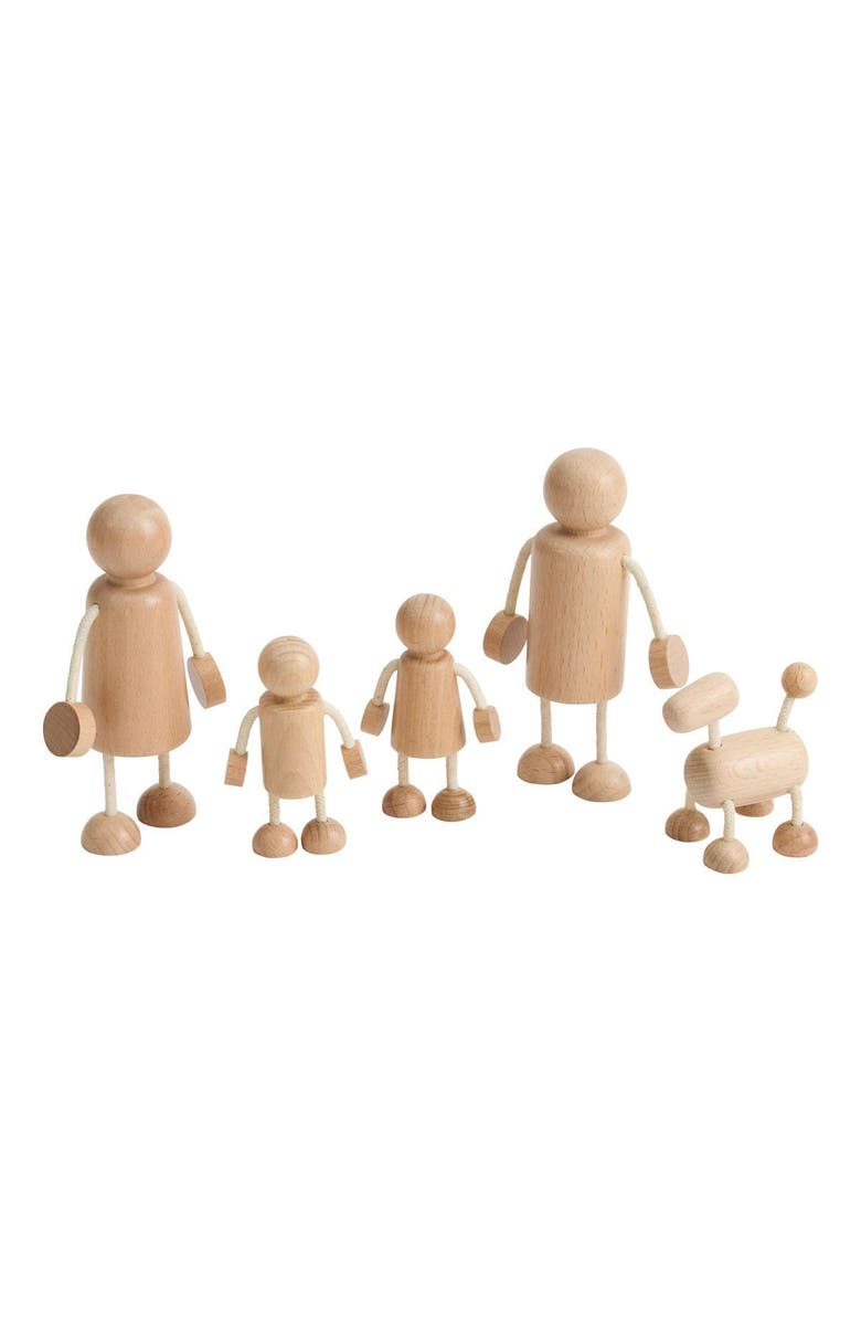 Kaplan Early Learning Company Wooden Family Playset, Alternate, color, Beige