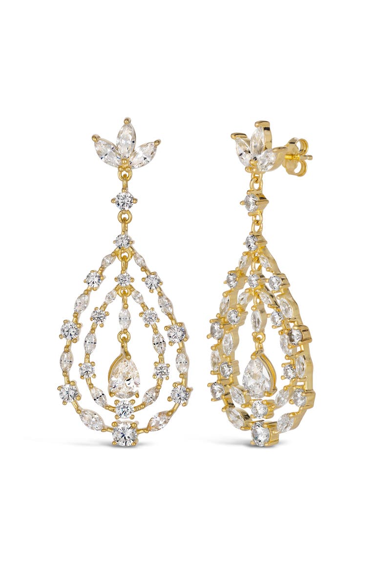 Retro Glamour Chandelier Earrings, Main, color, Yellow Gold