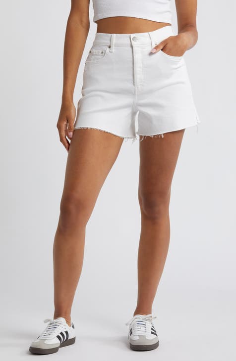 Ladies white denim shorts on sale