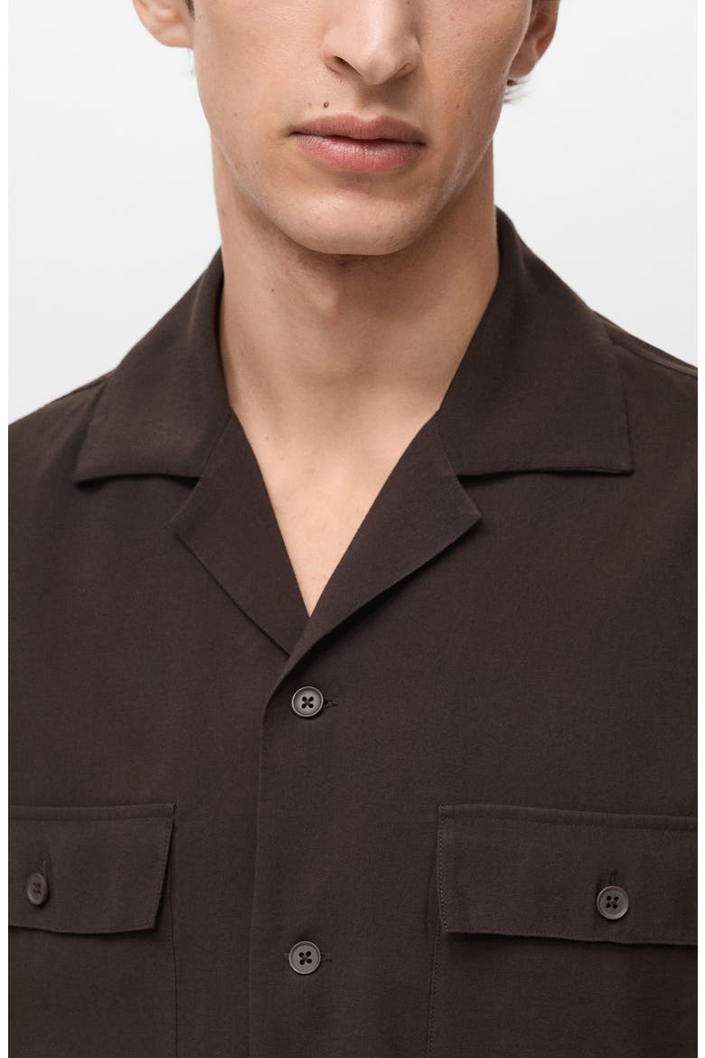 Relaxed Fit Camp Shirt, Alternate, color, CHOCOLATE