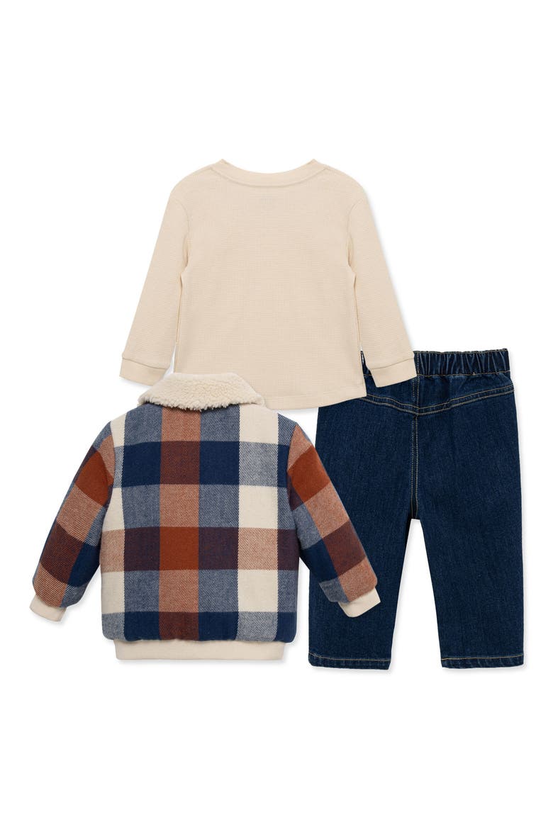 Plaid Jacket, T-Shirt & Jeans Set, Alternate, color, BLUE/ RED PLAID