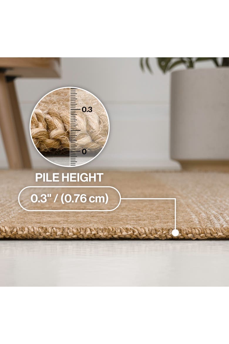 Sutton Easy Jute Modern Geometric Boho Stripe Indoor/Outdoor Area Rug, Alternate, color, Natural/Beige