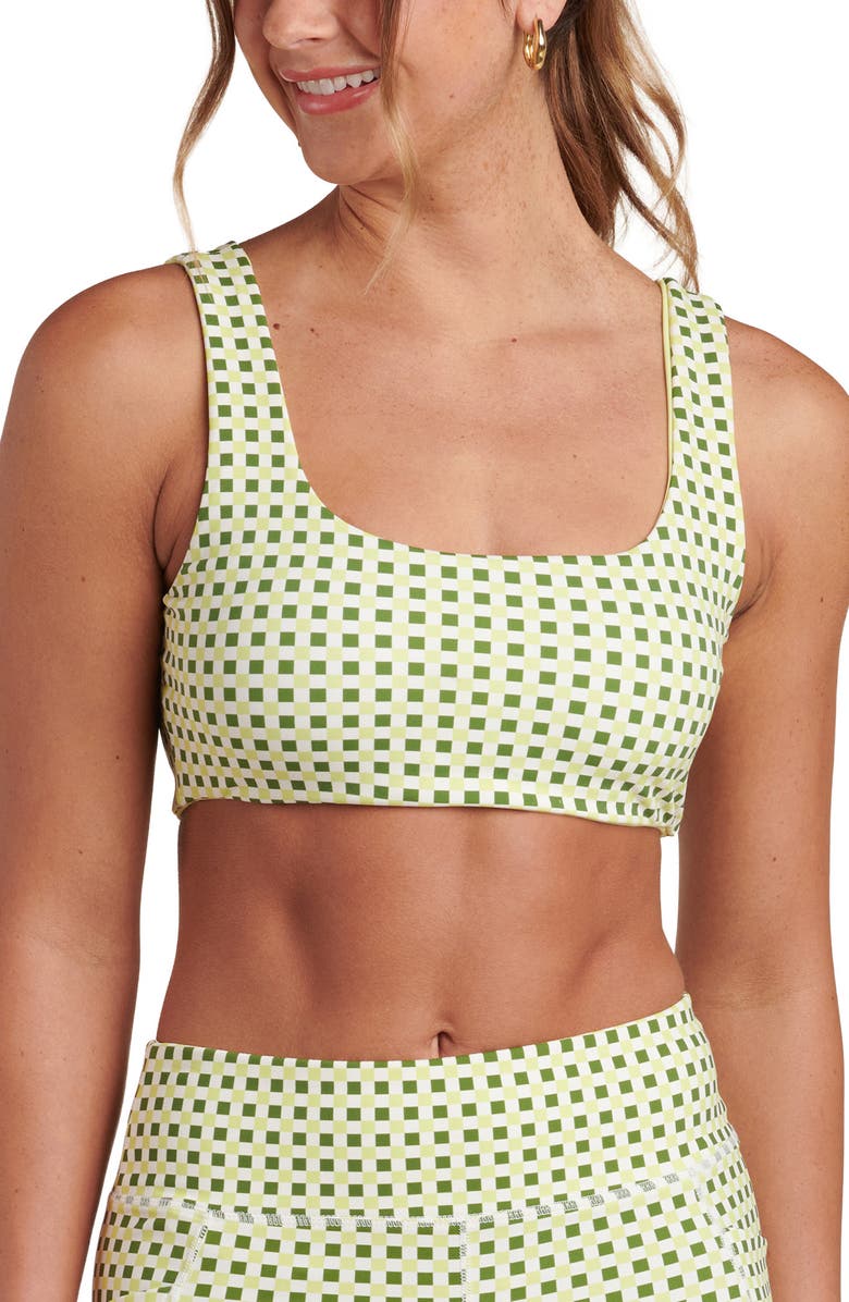 La Blanca Checkpoint Reversible Sports Bra, Main, color, Lime