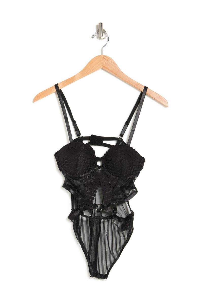 SECRET LACE Sexy Lace Bodysuit, Alternate, color, 