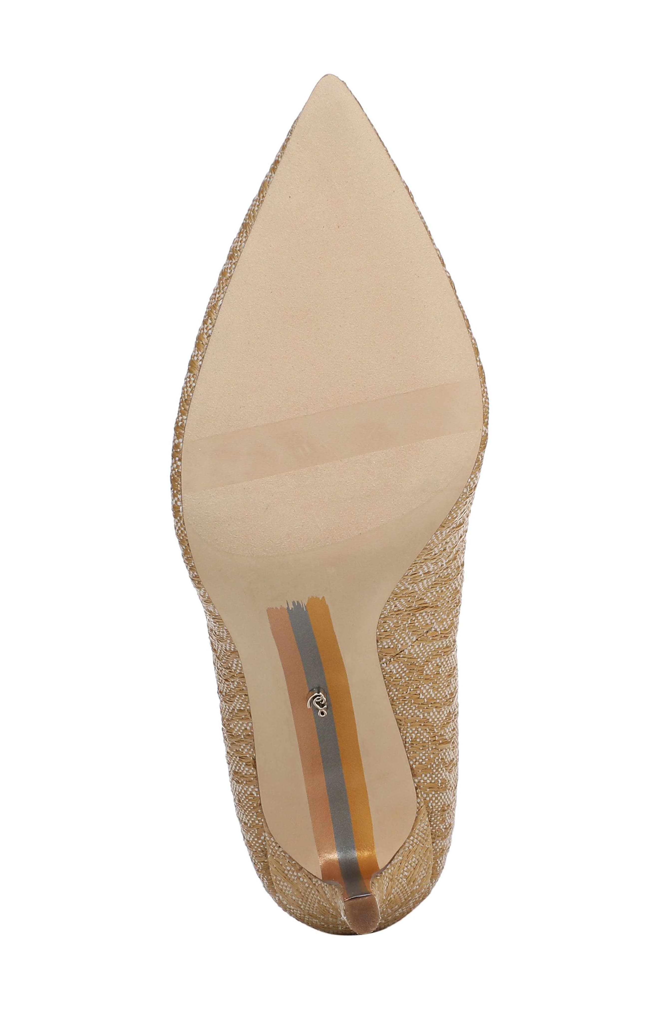 Sam Edelman Hazel Raffia Pointed Toe Pump, Alternate, color, Sand